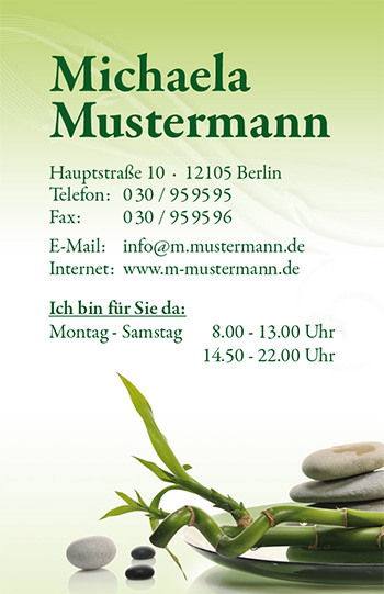 Visitenkarte "Asia Wellness" Visitenkarte "Asia Wellness"