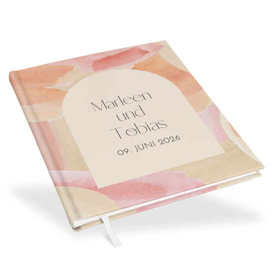 Gästebuch Hochzeit -  Aquarell  "sunset stroke"