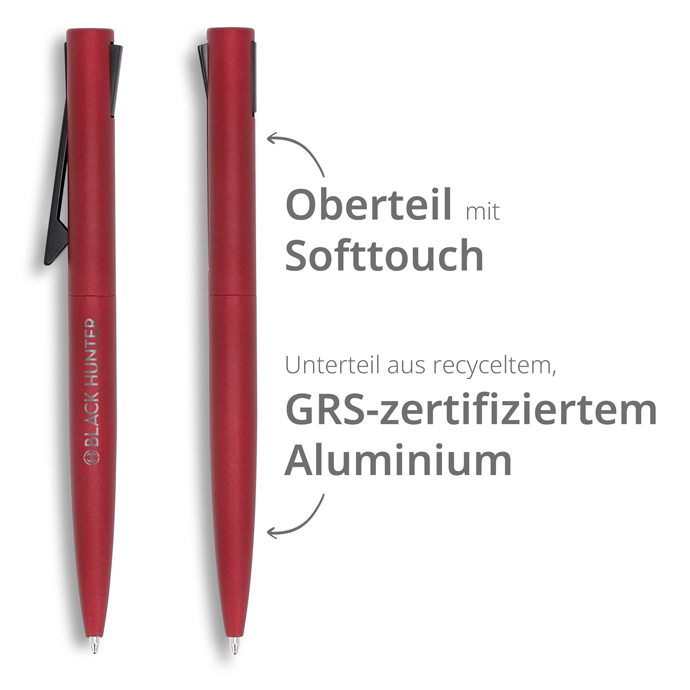 Kugelschreiber Softtouch Metall mit kippbarem Clip Kugelschreiber Softtouch Metall mit kippbarem Clip