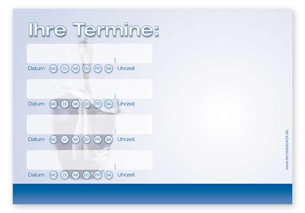 Terminzettel "teeth" - 4 Termine mit Wochentagen
