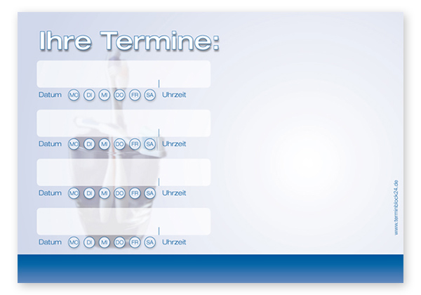 Terminzettel "teeth" - 4 Termine mit Wochentagen Terminzettel "teeth" - 4 Termine mit Wochentagen