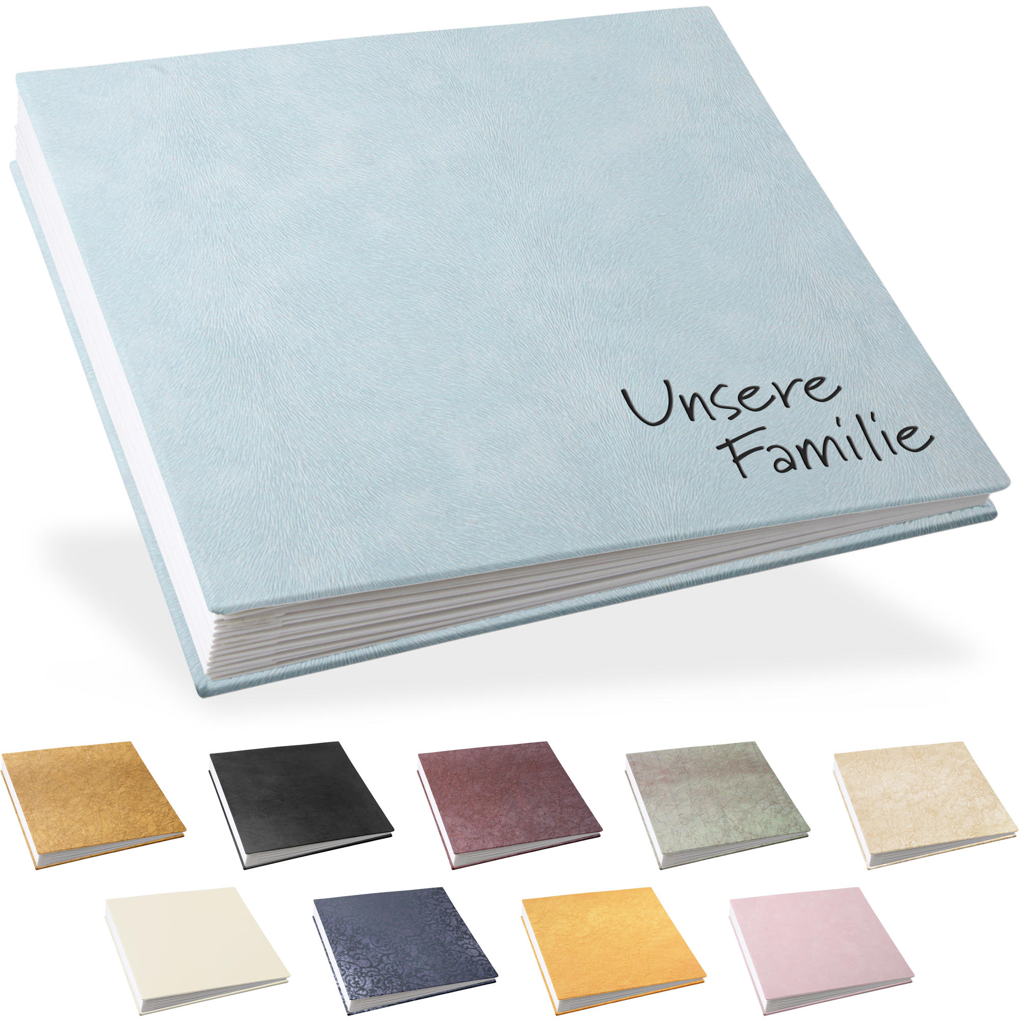 Blockalbum 16 x 16 cm, weiße Inhaltsseiten, ohne Bilddurchstanzung