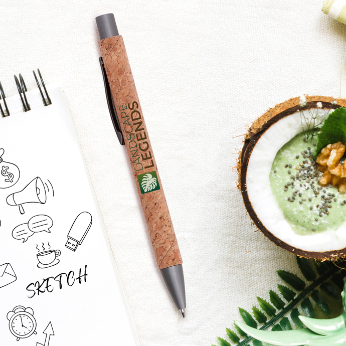 Druckkugelschreiber Kork mit Metallclip Druckkugelschreiber Kork mit Metallclip