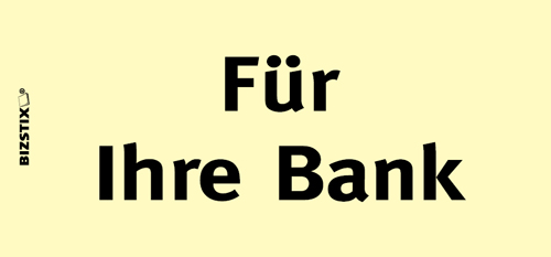 BIZSTIX® Business Haftnotizen "Für Ihre Bank"