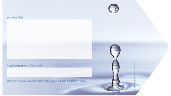 Gutschein-Klappkarten "kühler Tropfen" Gutschein-Klappkarten "kühler Tropfen"