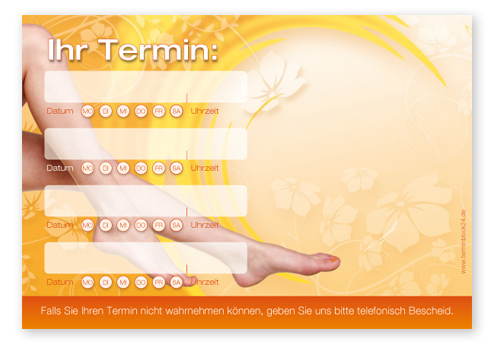 Terminzettel "happy feet" - 4 Termine mit Wochentagen Terminzettel "happy feet" - 4 Termine mit Wochentagen