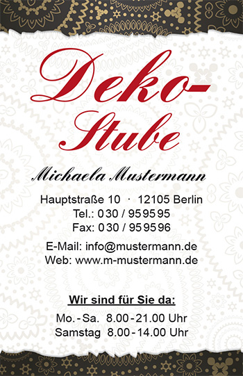 Visitenkarte "Neugier" Visitenkarte "Neugier"