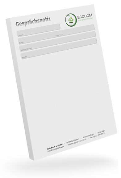 Gesprächsnotizblock A6 blanko individuell Gesprächsnotizblock A6 blanko individuell