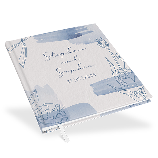 Gästebuch Hochzeit -  Aquarell "midnight petals"
