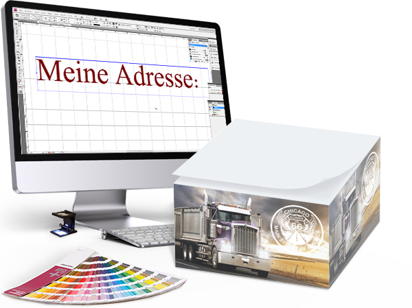 Gestaltungsservice für Notizzettelklotz 4 Seiten Gestaltungsservice für Notizzettelklotz 4 Seiten
