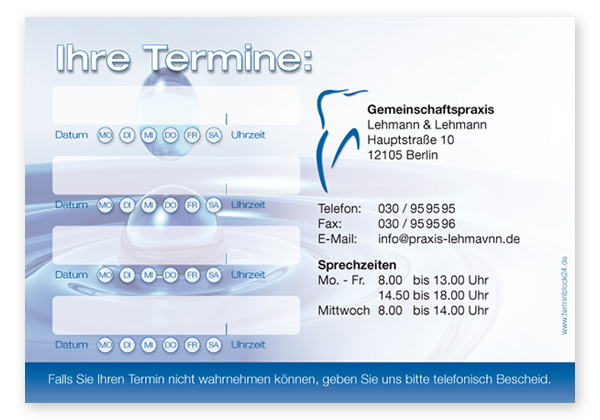 Terminzettel "Philosophie" - 4 Termine mit Wochentagen