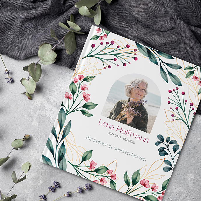 Kondolenzbuch - Antique Rose