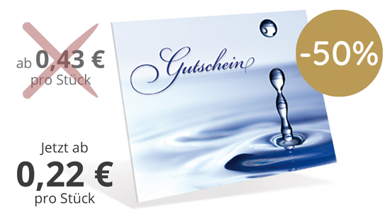 1236010127 Gutschein-Klappkarten "kühler Tropfen" Gutschein-Klappkarten "kühler Tropfen"