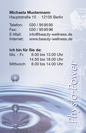 Visitenkarte "Körperfrische" Visitenkarte "Körperfrische"