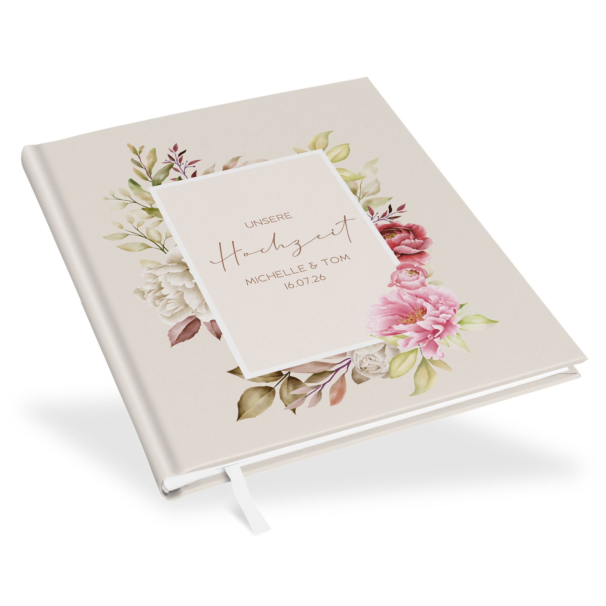 Gästebuch Hochzeit - Floral "Peony Bloom"