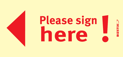 BIZSTIX® Business Haftnotizen "Please sign here!" BIZSTIX® Business Haftnotizen "Please sign here!"
