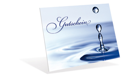 Gutschein-Klappkarten "kühler Tropfen" Gutschein-Klappkarten "kühler Tropfen"
