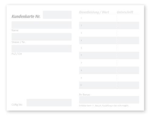 Kundenkarte "relax"