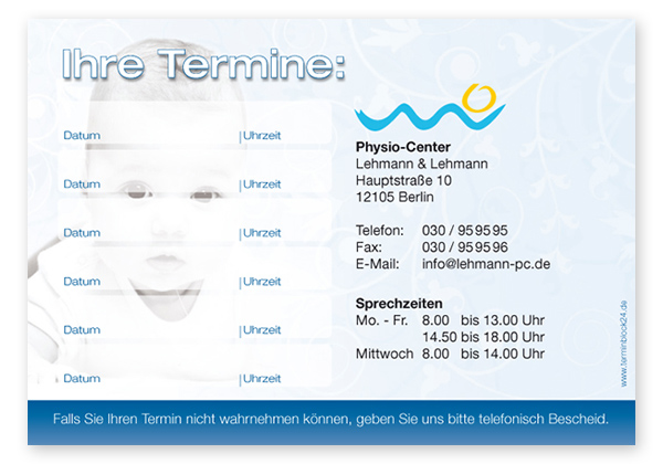 Terminzettel "Baby Smiley" - 6 Termine Terminzettel "Baby Smiley" - 6 Termine