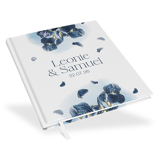 Gästebuch Hochzeit - Floral "Blue Petal"