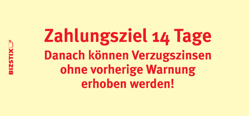 BIZSTIX® Business Haftnotizen "Zahlungsziel 14 Tage"