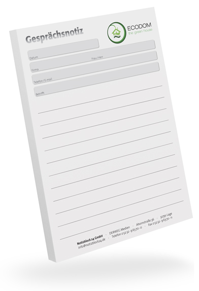 Gesprächsnotizblock A6 liniert individuell Gesprächsnotizblock A6 liniert individuell