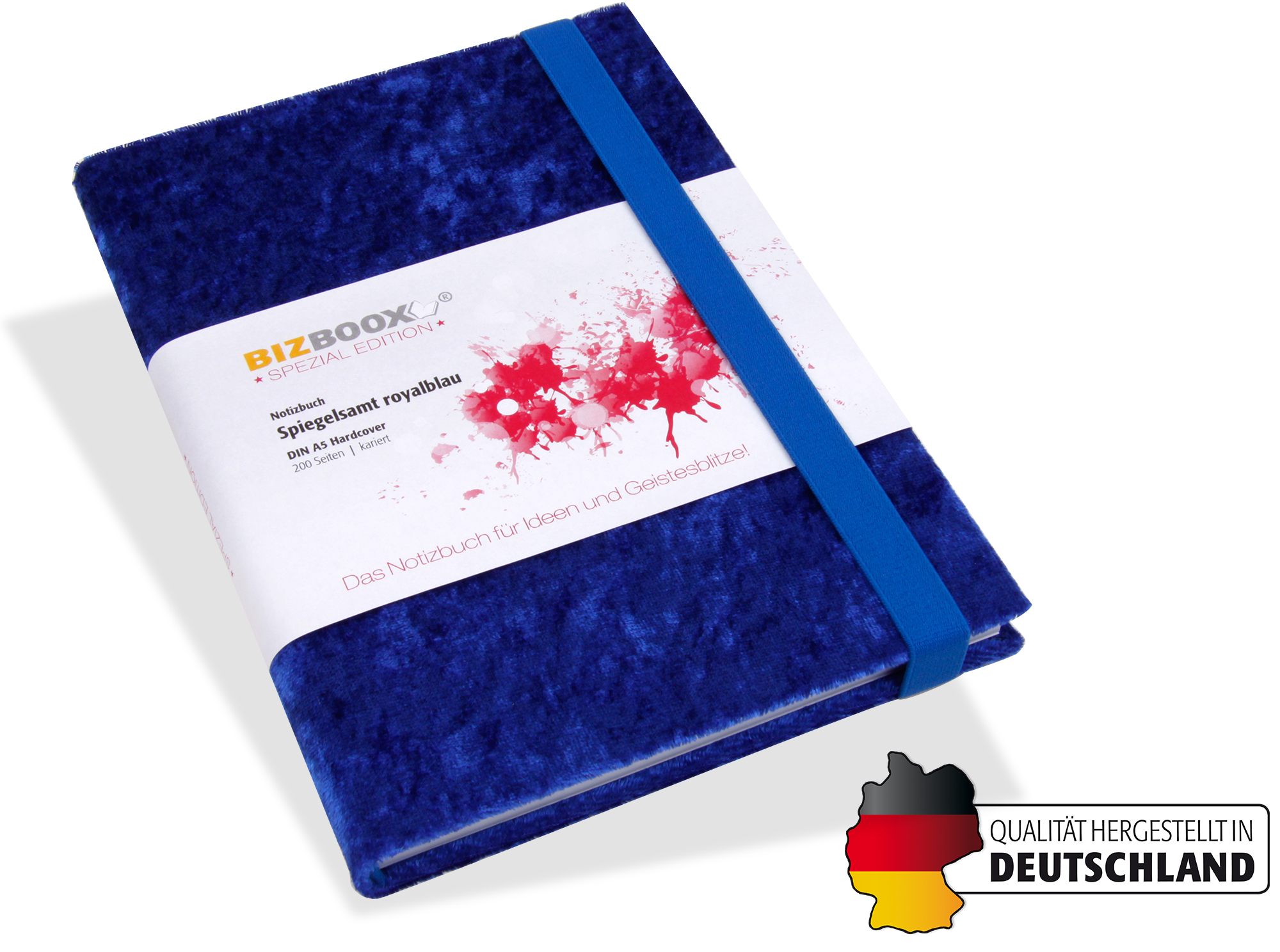 BIZBOOX® Spiegelsamt royalblau DIN A5