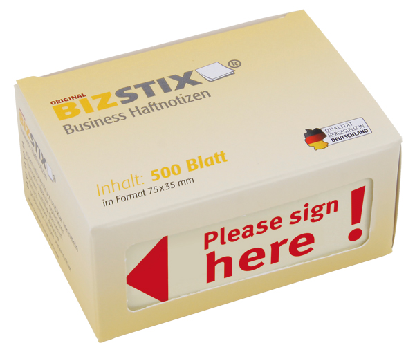 BIZSTIX® Business Haftnotizen "Please sign here!" BIZSTIX® Business Haftnotizen "Please sign here!"