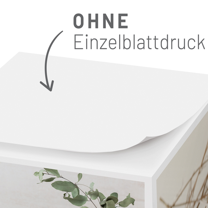Notiz-Zettelklotz 10 x 10 x 5 cm im Digitaldruck Notiz-Zettelklotz 10 x 10 x 5 cm im Digitaldruck