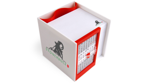 Zettelbox Kalenderbox im Siebdruck mit Stifteköcher