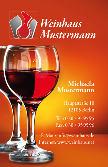 Visitenkarte "vin rouge"