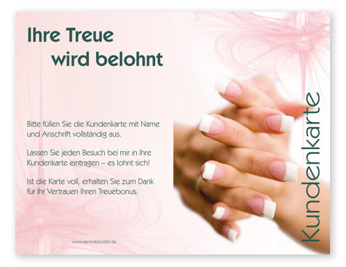 Kundenkarte "sanfte Berührung" Kundenkarte "sanfte Berührung"