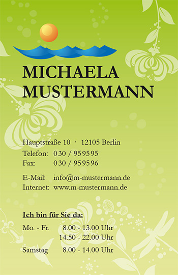 1212010320 Visitenkarte "Lebensrausch" Visitenkarte "Lebensrausch"