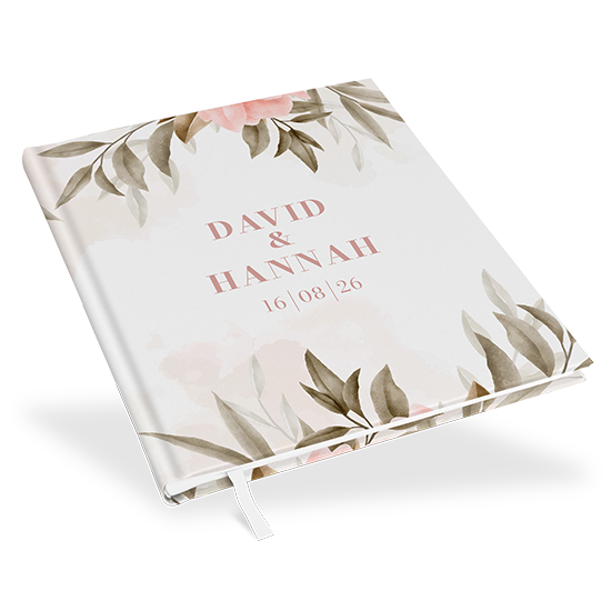 Gästebuch Hochzeit - Floral "Rose Leaf"