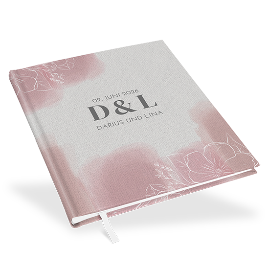 Gästebuch Hochzeit -  Aquarell "dusty bloom"