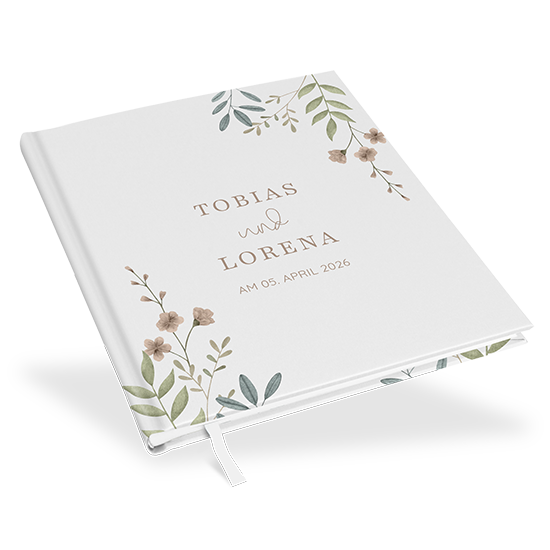 Gästebuch Hochzeit - Boho "Soft Leaves"