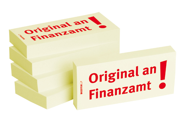 BIZSTIX® Business Haftnotizen "Original an Finanzamt" BIZSTIX® Business Haftnotizen "Original an Finanzamt"