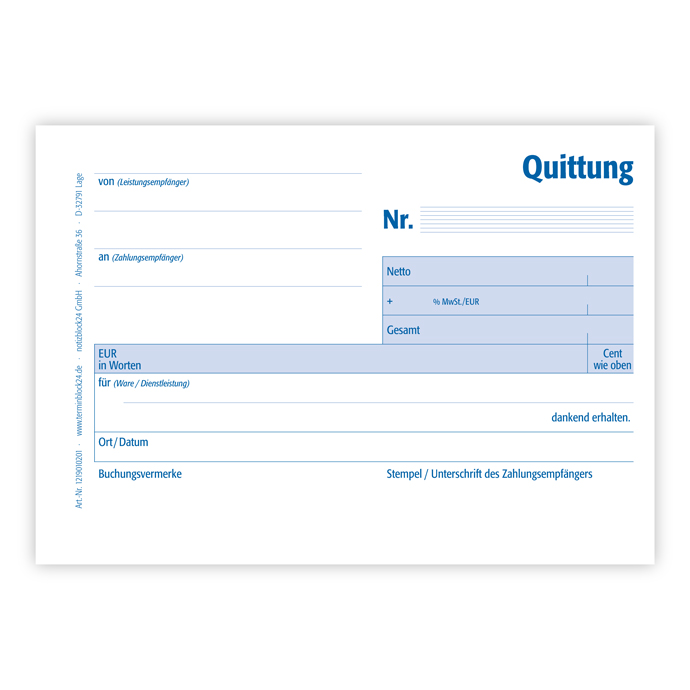 Quittungsblock Standard - 3er Pack Quittungsblock Standard - 3er Pack
