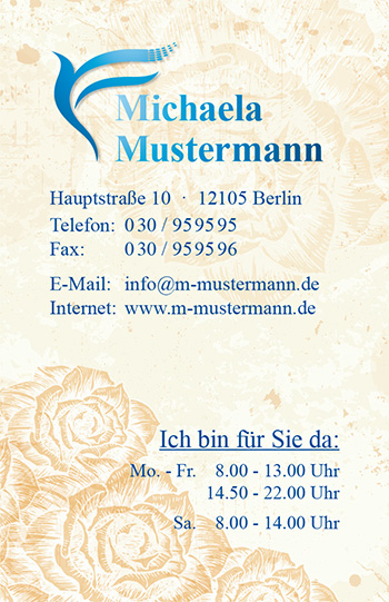1212010327 Visitenkarte "bird stamp" Visitenkarte "bird stamp"
