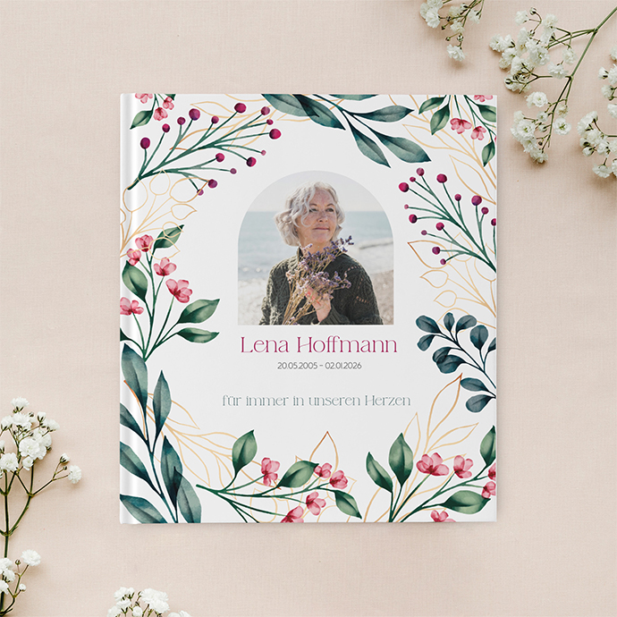 Kondolenzbuch - Antique Rose