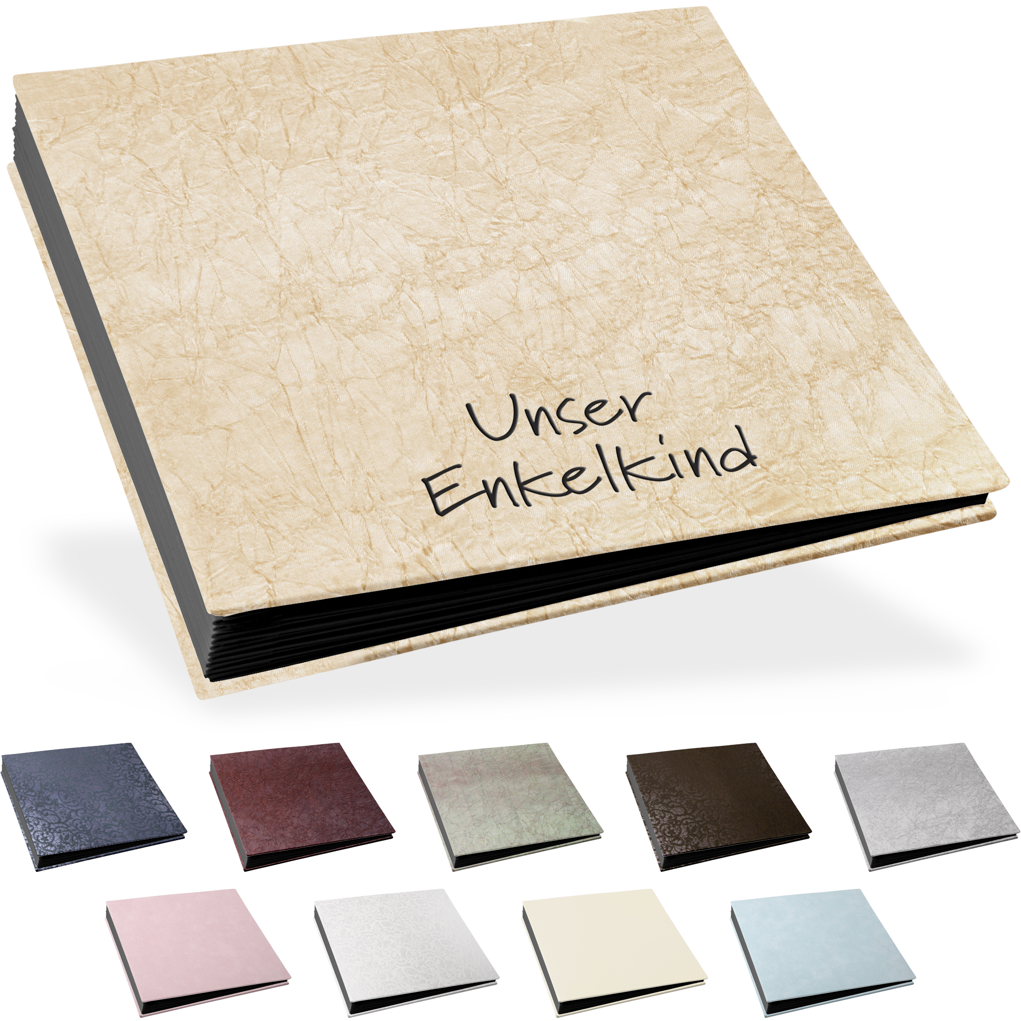 Blockalbum 16 x 16 cm, schwarze Inhaltsseiten, ohne Bilddurchstanzung