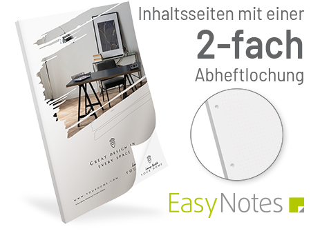 Notizblock A5 mit Umschlag + Abheftlochung, Bindung links