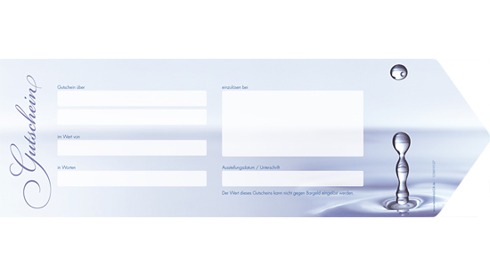 Gutschein-Klappkarten "kühler Tropfen" Gutschein-Klappkarten "kühler Tropfen"