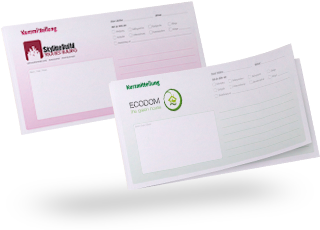 Kurzmitteilungsblöcke mit Logo & Texteindruck