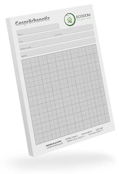 Gesprächsnotizblock A6 millimeterkariert individuell Gesprächsnotizblock A6 millimeterkariert individuell