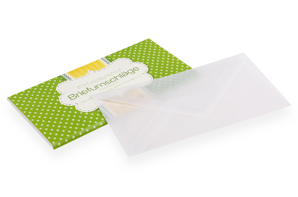 1209000000 Briefumschläge transparent weiß Briefumschläge transparent weiß