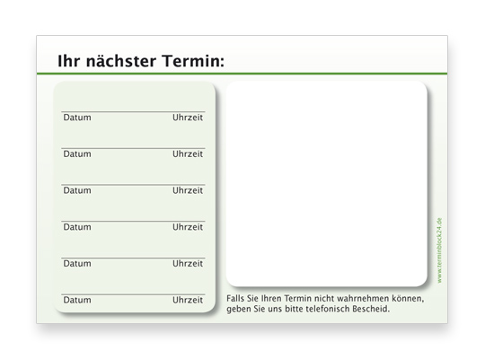 Terminzettel Classic #4 grün