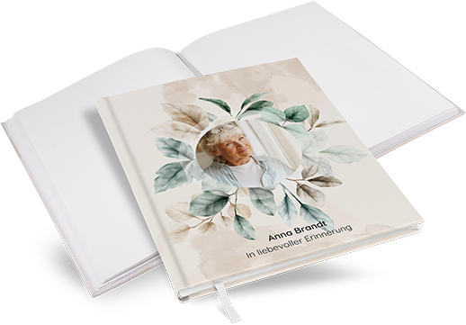 Kondolenzbuch - leaf & taupe