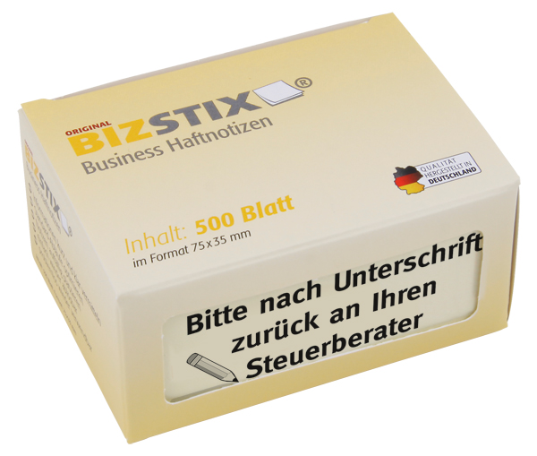 BIZSTIX® Business Haftnotizen "Bitte nach Unterschrift zurück an Ihren Steuerberater" BIZSTIX® Business Haftnotizen "Bitte nach Unterschrift zurück an Ihren Steuerberater"