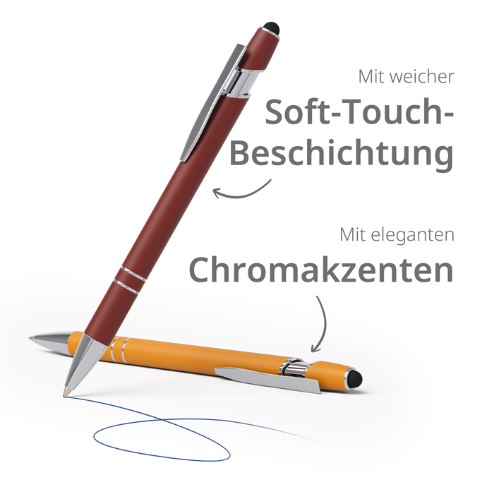 Kugelschreiber Metall mit Softtouch und Stylus Kugelschreiber Metall mit Softtouch und Stylus
